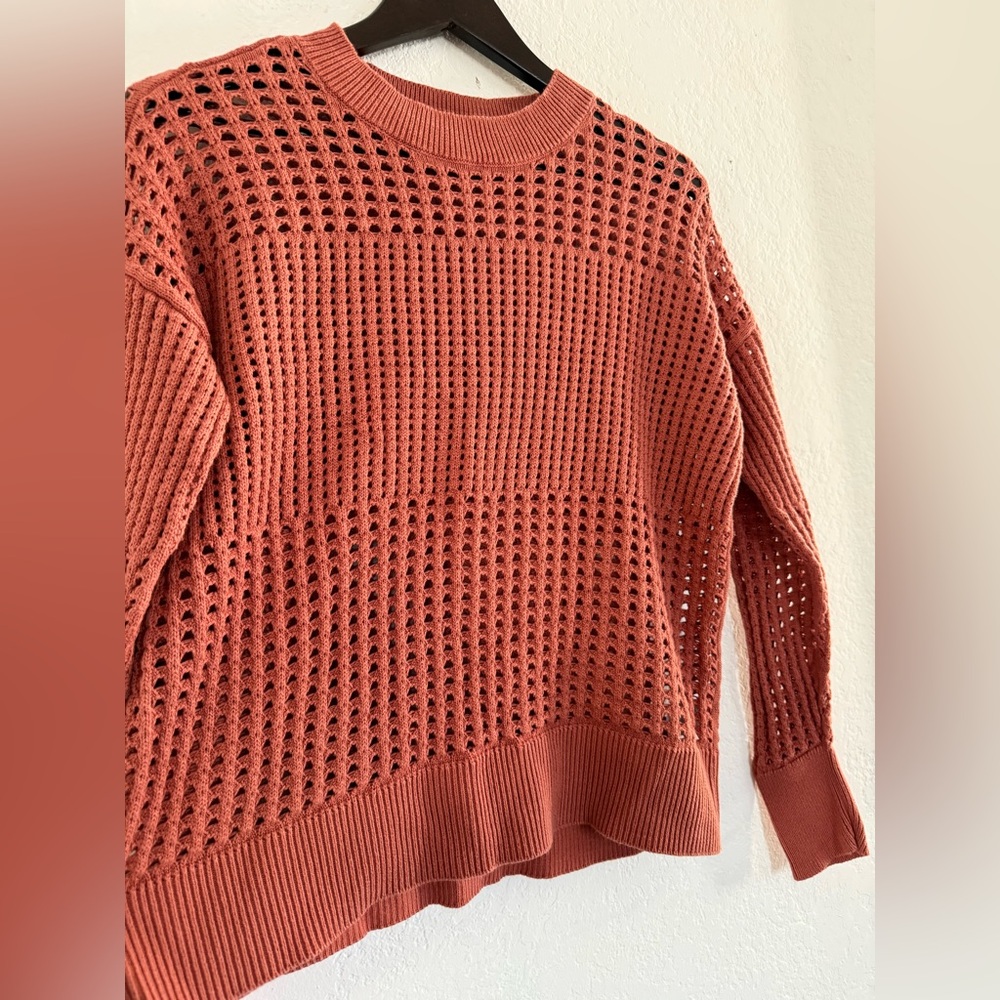 Haven Well Within Pointelle Boxy Knit Sweater Organic Cotton Size Medium - Picture 6 of 11